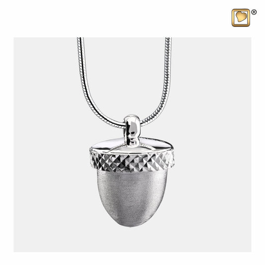 Pendant: Acorn - Rhodium Plated Two Tone - PD1340