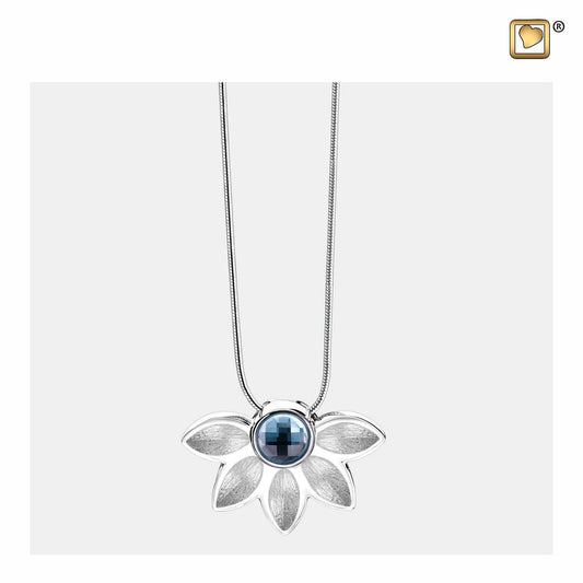 Pendant:  Azure - Rhodium Plated Two Tone w/Blue Swarovski Crystal - PD1450