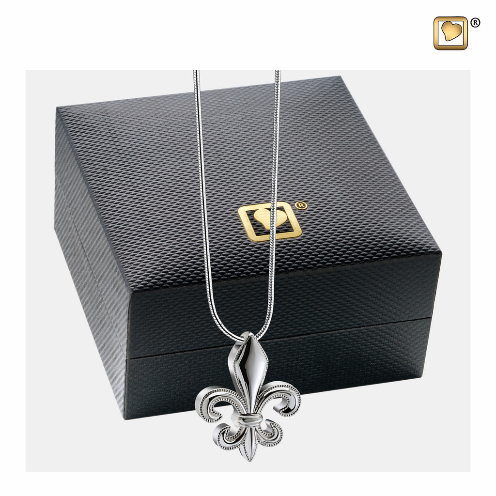 Pendant: Fleur De Lis - Rhodium Plated - PD1500